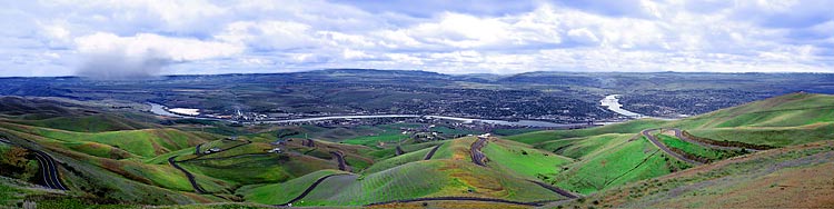 Clearwater River panorama, a Snake River picture;Clarkston Washington-Lewiston Idaho sold as framed photo or canvas