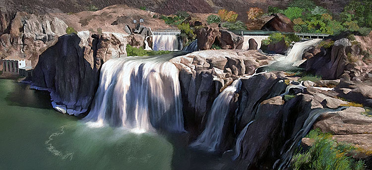 Shoshone Falls in Spring Panorama; Twin Falls Idaho, Snake River