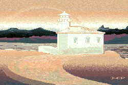 Computer Graphics - Bandon lighthouse painting in melon; part of a trio