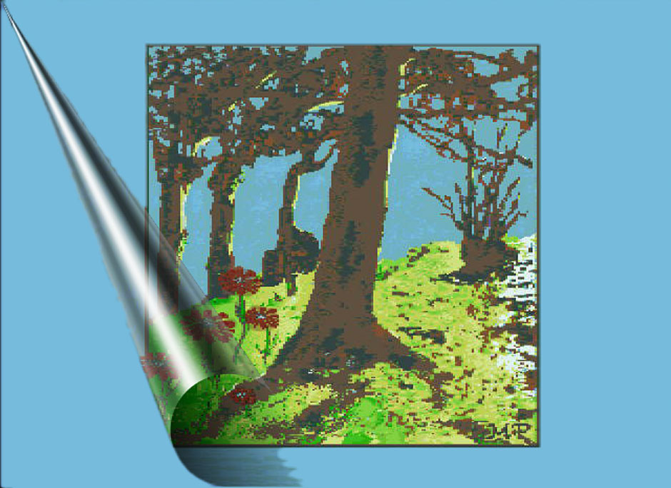 Buy this early computer paintings - park, trees woodland; curl special effect picture