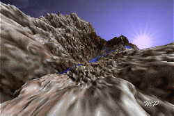 Computer Graphics - Vista Pro Software- fractal generation; sunburst