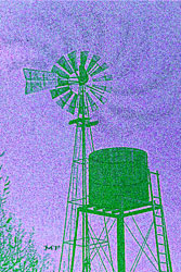 early computer paintings - windmill and water tower picture
