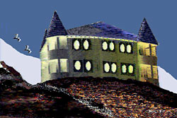 Amiga generated art - house on a windy hill picture