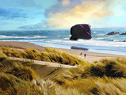 Golden Beach Grass at Gold Beach Southern Oregon; picture sold as framed art, canvas or digital files