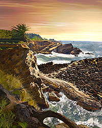 Shore Acres Landforms Painting; Coos Bay Oregon picture sold as framed art, canvas or digital file