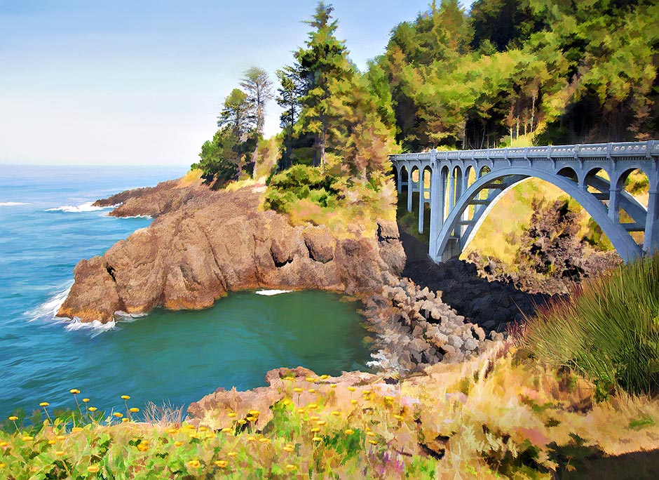 McCullough Bridge over Rocky Creek - Otter Crest