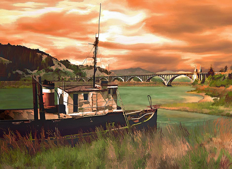 McCullough Bridge over Rogue River-Gold Beach Bridge