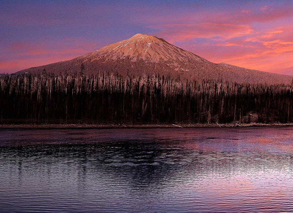 Mt Bachelor at Dusk (Elk Lake)