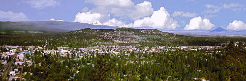 Panorama of Bend Oregon from Pilot Butte (4,140 feet)