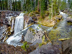 Paulina Creek Falls as it flows from Newberry Crater