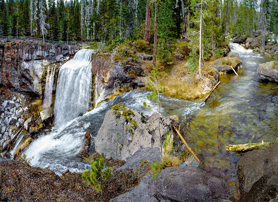 Paulina Creek Falls as it flows from Newberry Crater