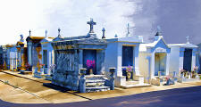 Louisiana Panorama Painting - St Louis Cemetery in New Orleans
