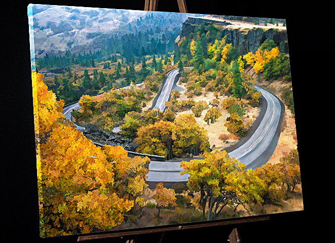 Rowena Loop Painting - Columbia River Scenic Highway switchback