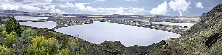 The Freshwater Lakes of the Warner Basin panorama seen from Campbell Lake Overlook on Hart Mountain sold as framed photo or canvas