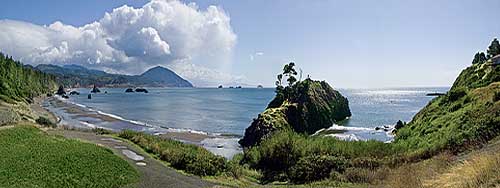 Battle Rock in Port Orford-scene of an historical battle