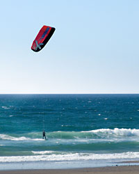 Kite Skiing the Pacific Ocean in Lincoln City, Kite Surfing