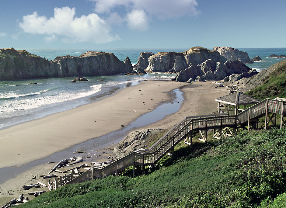 Staircase at Oregon Islands National Wildlife Reserve in Bandon Oregon