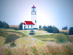 Cape Blanco Lighthouse Painting Oregon State Park