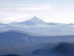 Long telephoto of Mt Jefferson