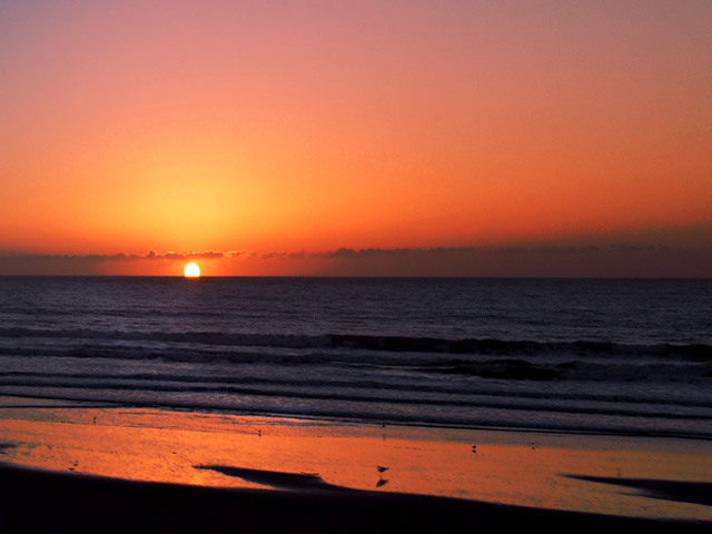 Pacific Ocean photographs - Sunset on Oregon Coast