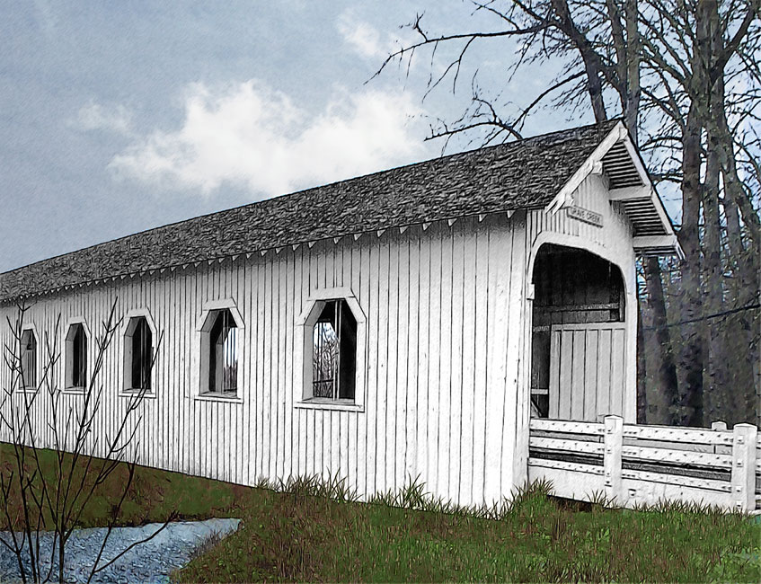 Grave Creek Covered Bridge near Grants Pass  42°38'09.0"N 123°22'39.0"W