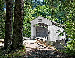 1266 Wildcat Covered Bridge across Wildcat Creek, Oregon coast 44°00'10.8"N 123°39'17.3"W