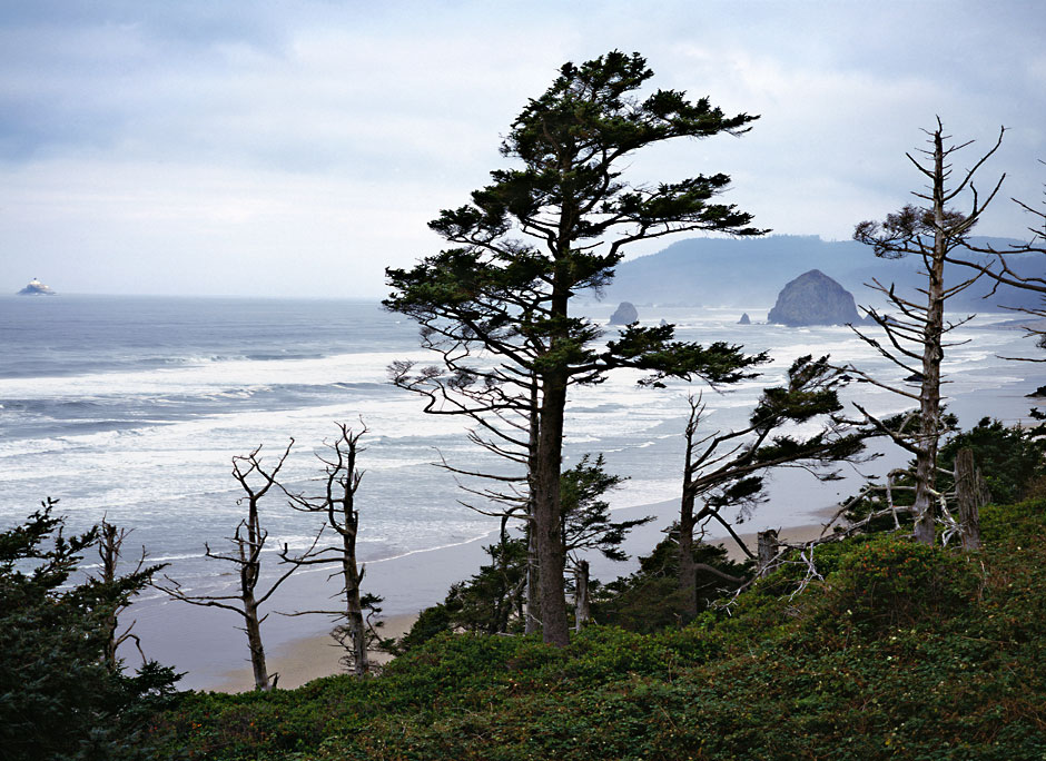 Tillamook Rock Lighthouse is a 62 foot tower on basalt rock islet