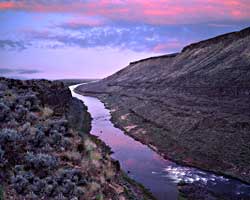 Scotts Dam at pink Sunset, Wild Owyhee River