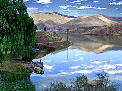 fisherman on the Snake River influenced by Brownlee Dam