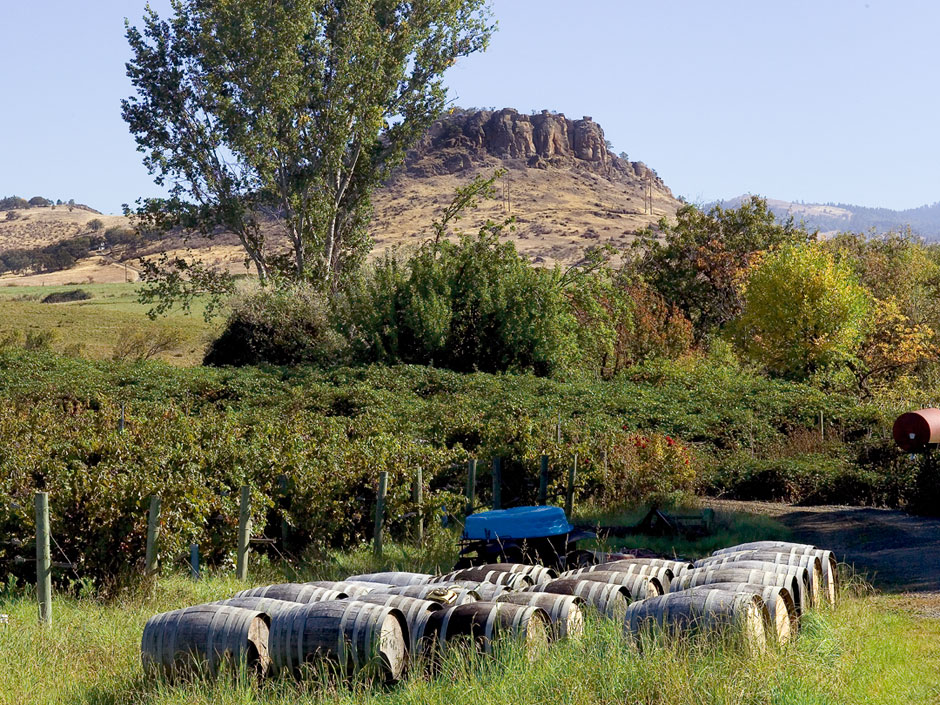 kegs at Ashland Vineyards - Bear Creek Appellation-Southern Oregon Wineries