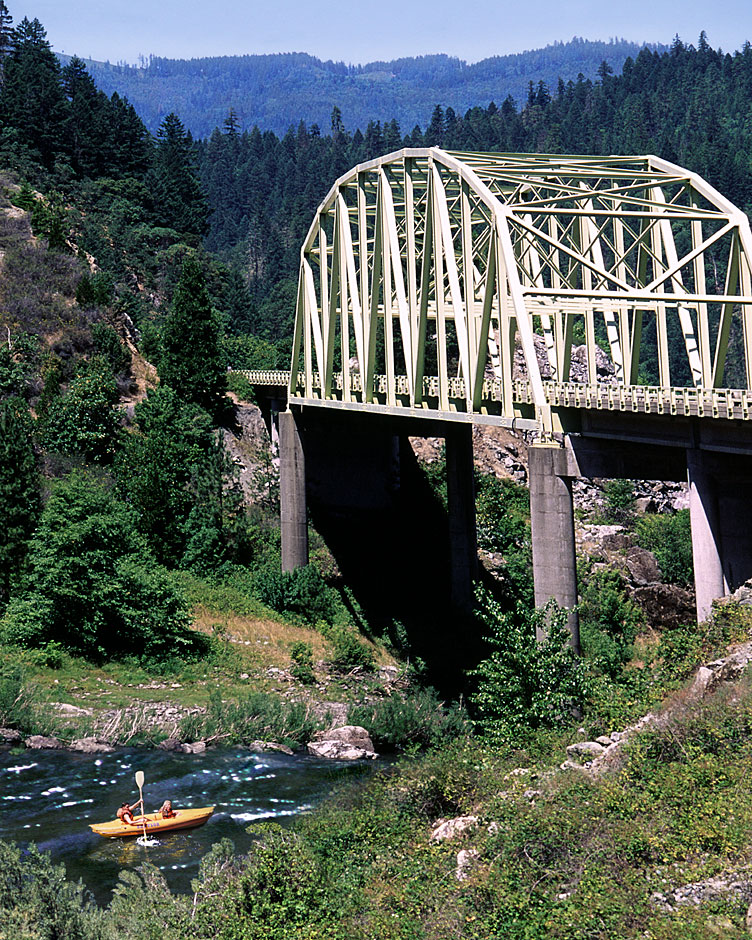 Kayak the Rogue River under the Bridge