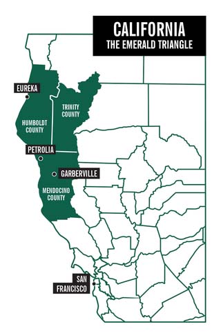 Emerald Triangle Map - California