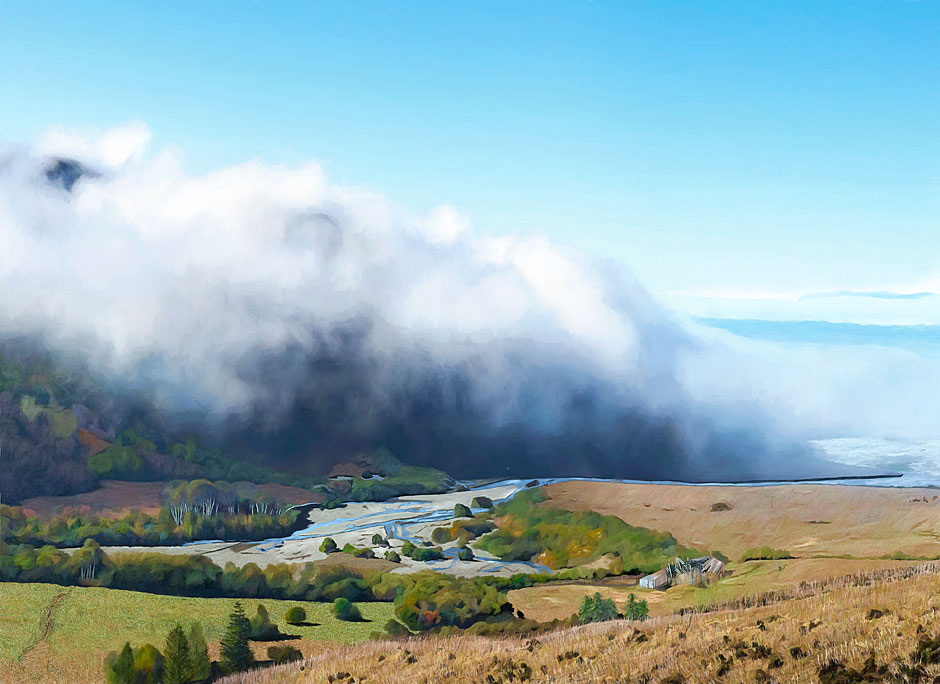 Buy this Painting of Fog on the hills of California's Lost Coast