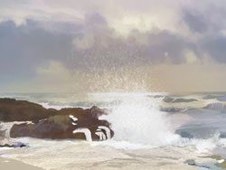 Painterly image of Smelt Sands near Yachts, Oregon