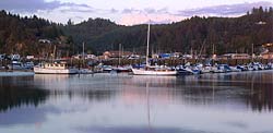 Sunset at Winchester Bay Marina