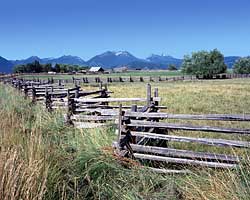 A farm with snow fences - Wallowa Mountains