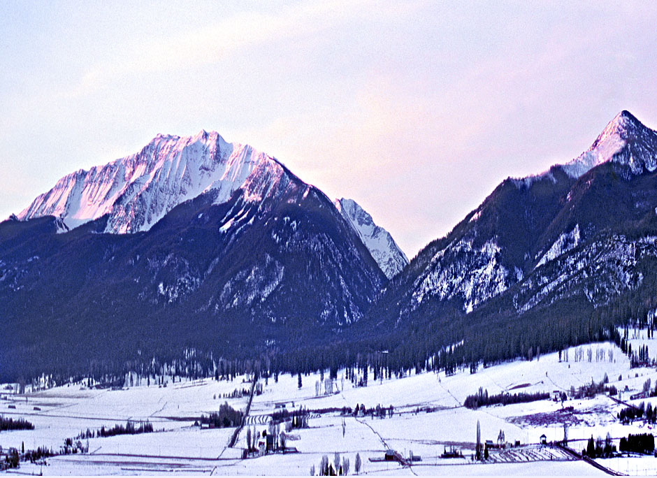 Buy this closer view of the Wallowa Mountains from Enterprise, Oregon winter picture