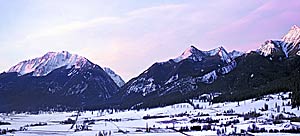 Wallowa Mountains in the snow Panorama; Enterprise Oregon