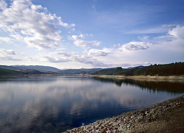 Cloud Reflections in Lake; Hagg Lake photograph from Scoggins Valley, Washington County Oregon