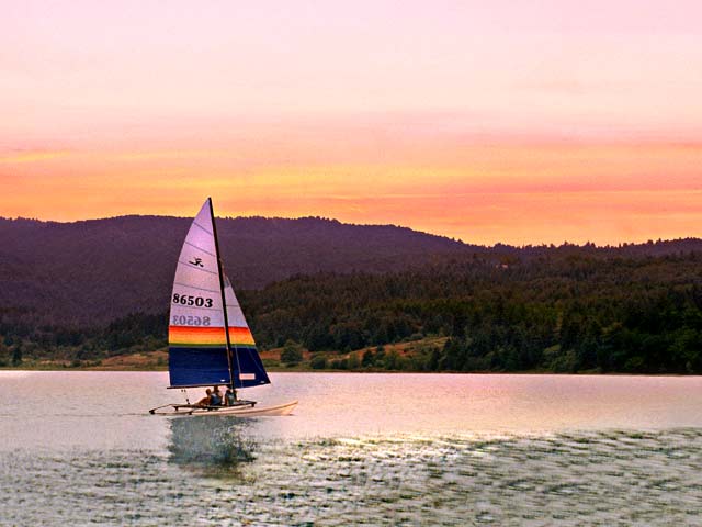 Sailboat at Hagg Lake; Scoggins Valley Park, Washington County Oregon
