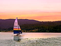 Sailboat on Hagg Lake in Western Washington County