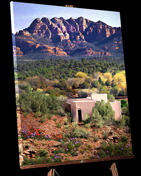 Painting of Red Hills of Sedona Arizona sold as framed photo or gallery wrap canvas