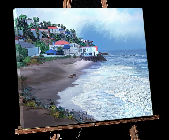 California Central Coast Painting; Malibu Beach scene