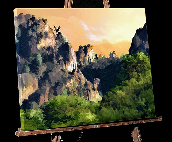 California Central Coast Painting; Pinnacles National Monument-Condor Release Site
