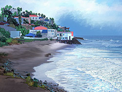 Beach at Malibu California PAINTING