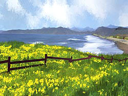 Buttercups at Morrow Bay PAINTING