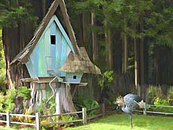 Treehouse in Sequoia Zoo; African Crane