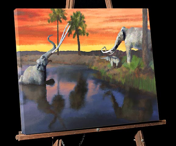 Los Angeles County Painting; La Brea Tarpits in Hancock Park California