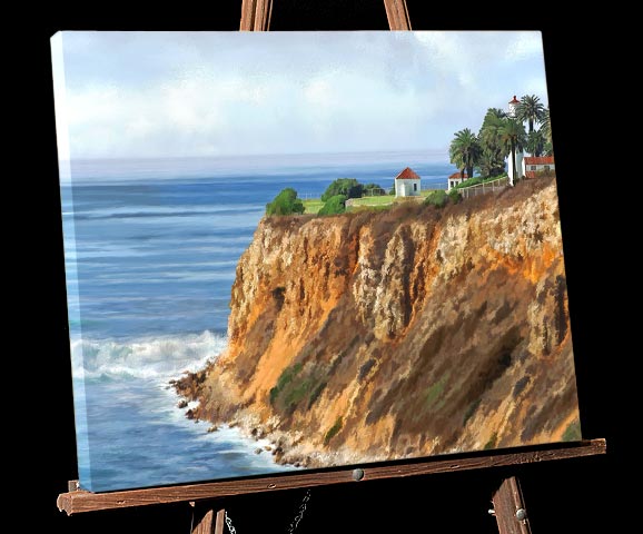 Los Angeles County Painting; Point Vincente Lighthouse in Palos Verdes, canvas print for sale