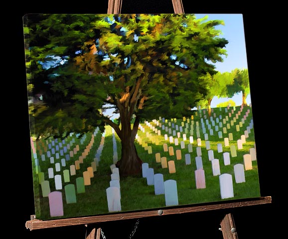 San Diego Painting; Fort Rosecrans National Cemetery sold as framed photo or gallery wrap canvas